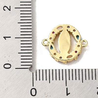 Brass Pave Colorful Cubic Zirconia Connector Charms KK-M278-02B-G-1