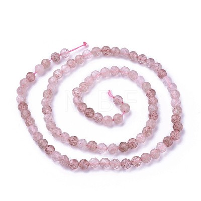 Natural Strawberry Quartz Beads Strands G-F619-16A-4mm-1