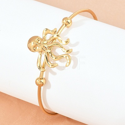 Ocean Theme 304 Stainless Steel Cuff Bangles SA-Z002-02G-01-1