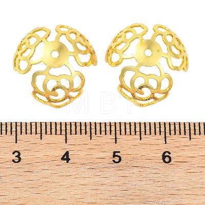 Hollow Brass Bead Caps KK-G502-10G-1