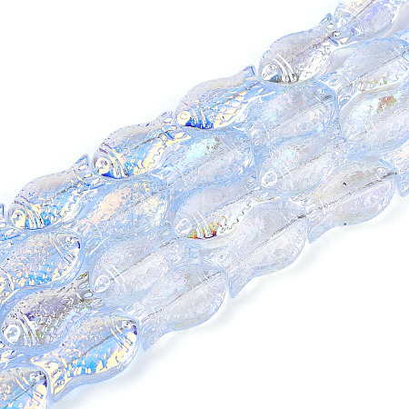 Transparency Electroplate Glass Beads Strands GLAA-T023-40A-02-1