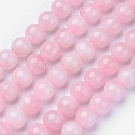 Pink Color Natural Madagascar Rose Quartz Beads Strands G-D809-21-10mm-1