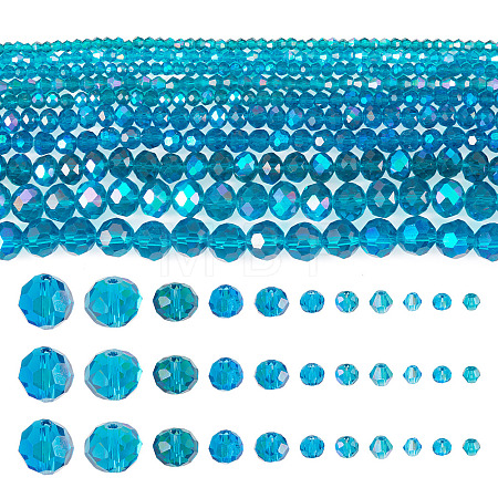 11 Strands 11 Styles Electroplate Glass Beads Strands EGLA-TA0003-05-1