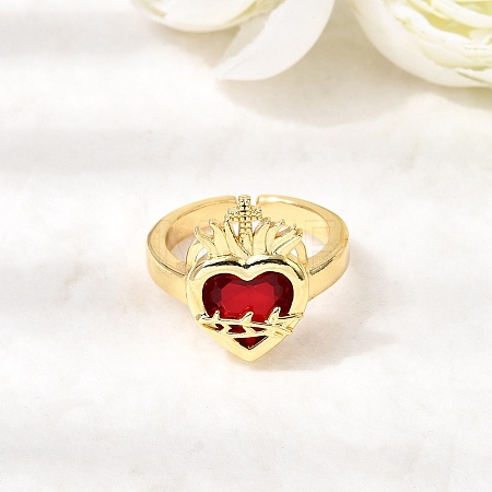 Glass Cuff Open Rings RJEW-P178-01C-G-1