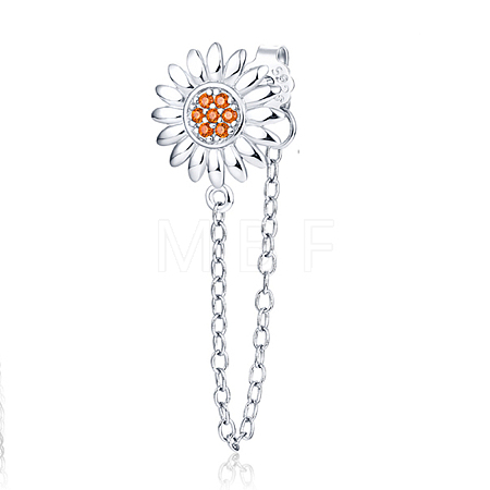 925 Silver Sunflower Star Snake Chain Earrings Fashion Luxury Earrings VT7136-2-1