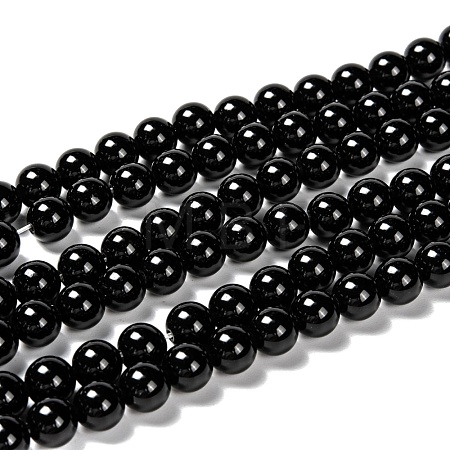 Natural Eyeless Obsidian Beads Strands G-K123-06-8mm-1