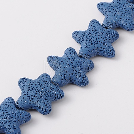 Star Synthetic Lava Rock Beads Strands G-N0099-21-1