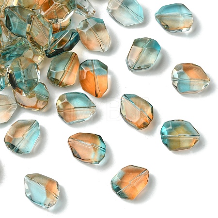 50Pcs Transparent Spray Paint Glass Beads GLAA-YW0004-50G-1