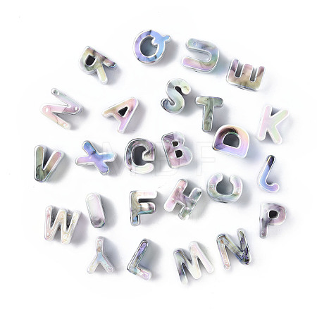 Opaque Rainbow Iridescent Acrylic Beads OACR-P010-23A-1