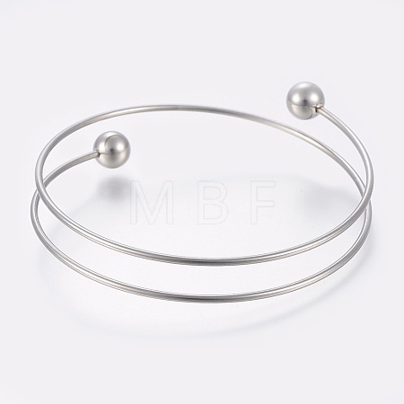 Tarnish Resistant 304 Stainless Steel Bangles Making MAK-K019-01P-1