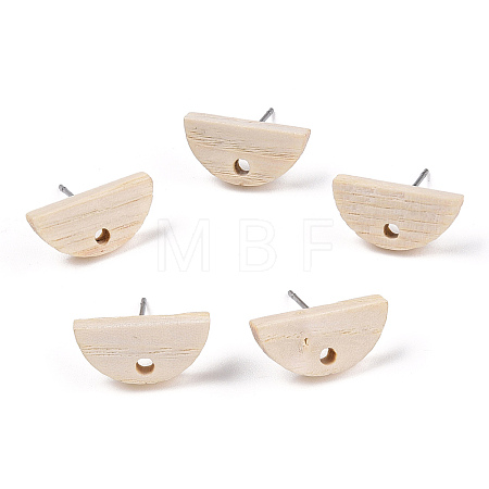 Ash Wood Stud Earring Findings EJEW-N017-011N-1