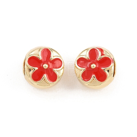 Alloy Enamel European Beads AL-CBAC2D3-21G-01-1