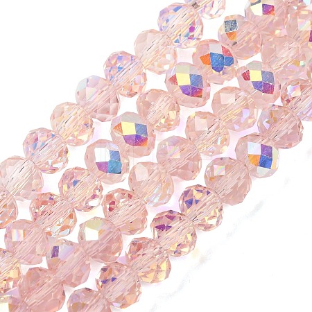 Electroplate Transparent Glass Beads Strands EGLA-A046-01B-15-1