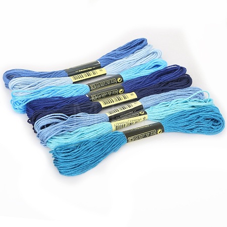 8 Skeins 8 Colors Gradient Color 6-Ply Cotton Embroidery Floss PW-WG66837-01-1