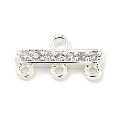 Rack Plating Brass Micro Pave Clear Cubic Zirconia Rectangle Chandelier Component Links X-KKB-L215-037S-1