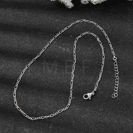 Brass Figaro Chain Necklaces for Women NJEW-B157-02P-1