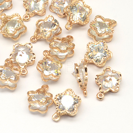 Flower Alloy Charms ZIRC-R007-044A-03-1