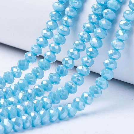 Electroplate Glass Beads Strands EGLA-A034-P4mm-B15-1