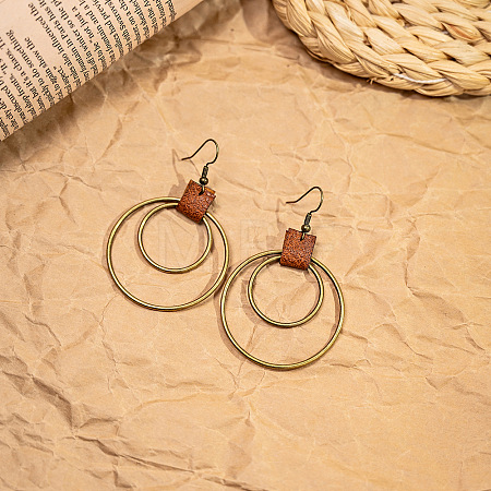 Ring Bohemian Style Zinc Alloy Dangle Earrings FS-WG9CCFB-03-1