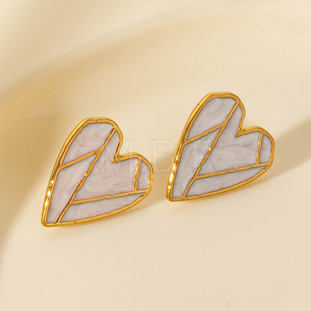 304 Stainless Steel Heart-shaped Stud Earrings PH1793-2-1