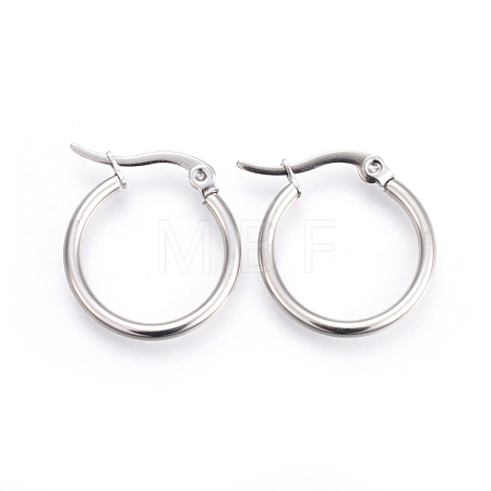 Tarnish Resistant 201 Stainless Steel Hoop Earrings EJEW-A052-19A-P-1