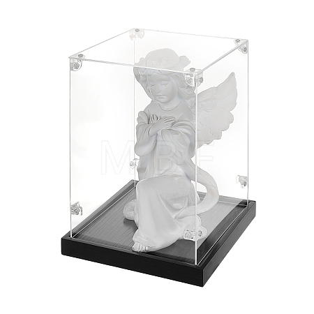 Acrylic Minifigure Display Cases with Black Base ODIS-WH0030-314B-1