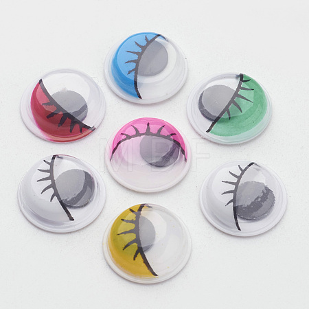 Plastic Wiggle Googly Eyes Buttons DIY Scrapbooking Crafts Toy Accessories with Label Paster on Back KY-S003B-12mm-M-1