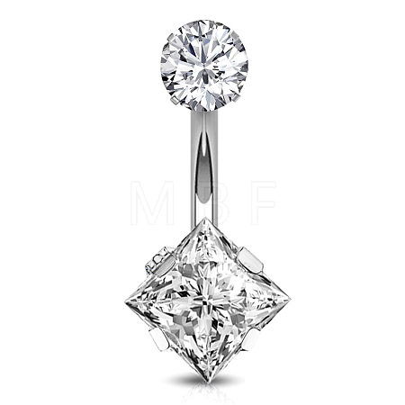 Clear Cubic Zirconia Belly Button Rings WG9960A-28-1