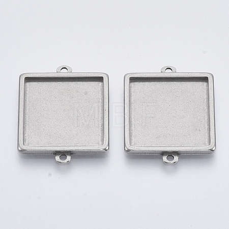Non-Tarnish 304 Stainless Steel Cabochon Connector Settings STAS-R101-05A-1