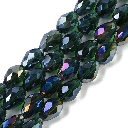 Transparent Electroplate Glass Beads Strands EGLA-N013-T10mm-B15-1