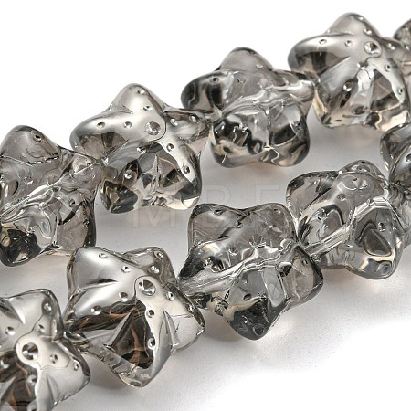 Pearl Luster Plated Electroplate Transparent Glass Beads Strands EGLA-G037-07A-PL01-1