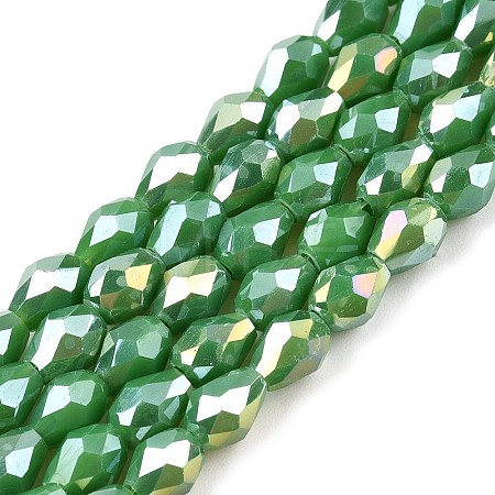 Opaque Solid Color Electroplate Glass Beads Strands EGLA-N013-P4mm-B04-1