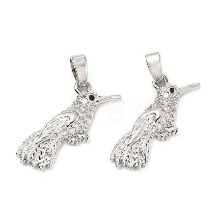 Brass Micro Pave Clear Cubic Zirconia Pendants KK-G533-07C-P-1