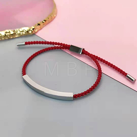 304 Stainless Steel & Braided Cotton Cord Slider Bracelets FS-WG628A0-04-1
