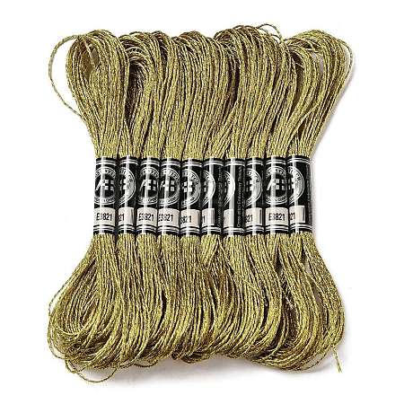 10 Skeins 12-Ply Metallic Polyester Embroidery Floss OCOR-Q057-A12-1