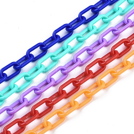 Handmade Opaque Acrylic Paperclip Chains KY-S166-002-1
