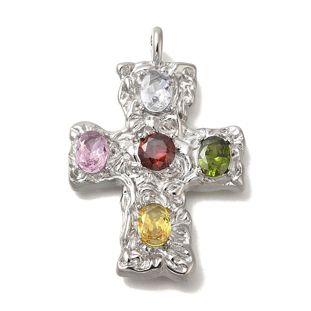 304 Stainless Steel Colorful Rhinestone Pendants STAS-C105-11P-1