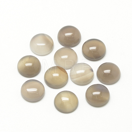 Natural Gray Agate Cabochons X-G-R416-6mm-15-1