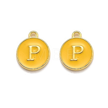 Golden Plated Alloy Enamel Charms ENAM-Q437-13P-1
