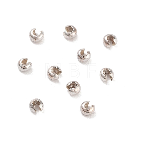 925 Sterling Silver Crimp Beads Cover STER-G027-27S-2.5mm-1
