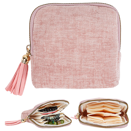 Velvet Jewelry Storage Zipper Bags with Tassel ABAG-PA0001-01B-1