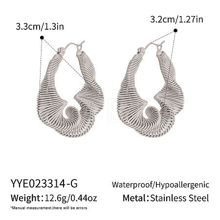 Twist 304 Stainless Steel Hoop Earrings LS-JE2678-2-1