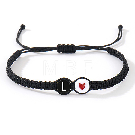304 Stainless Steel Alphabet Beads Braided Bead Bracelets RY3090-38-1