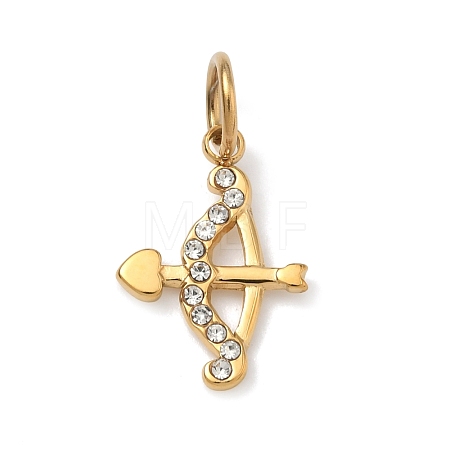 304 Stainless Steel Micro Pave Clear Cubic Zirconia Pendants STAS-Z189-01G-01-1