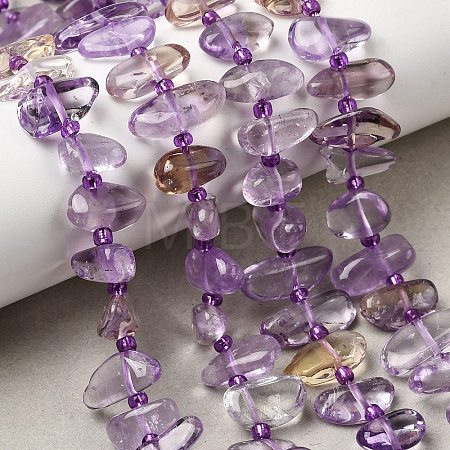 Natural Ametrine Beads Strands G-L649-A09-01-1