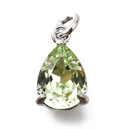 Brass Glass Charms KK-V011-31P-1