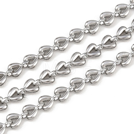 304 Stainless Steel Heart Link Chains CHS-P025-02P-1