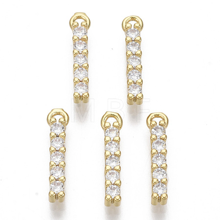 Brass Micro Pave Cubic Zirconia Charms X-KK-T060-05-I-G-NF-1