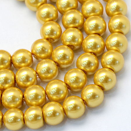 Baking Paint Pearlized Glass Pearl Round Bead Strands HY-Q003-6mm-31-1