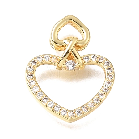 Valentine's Day Brass Micro Pave Clear Cubic Zirconia Pendants KK-C263-29A-G-1